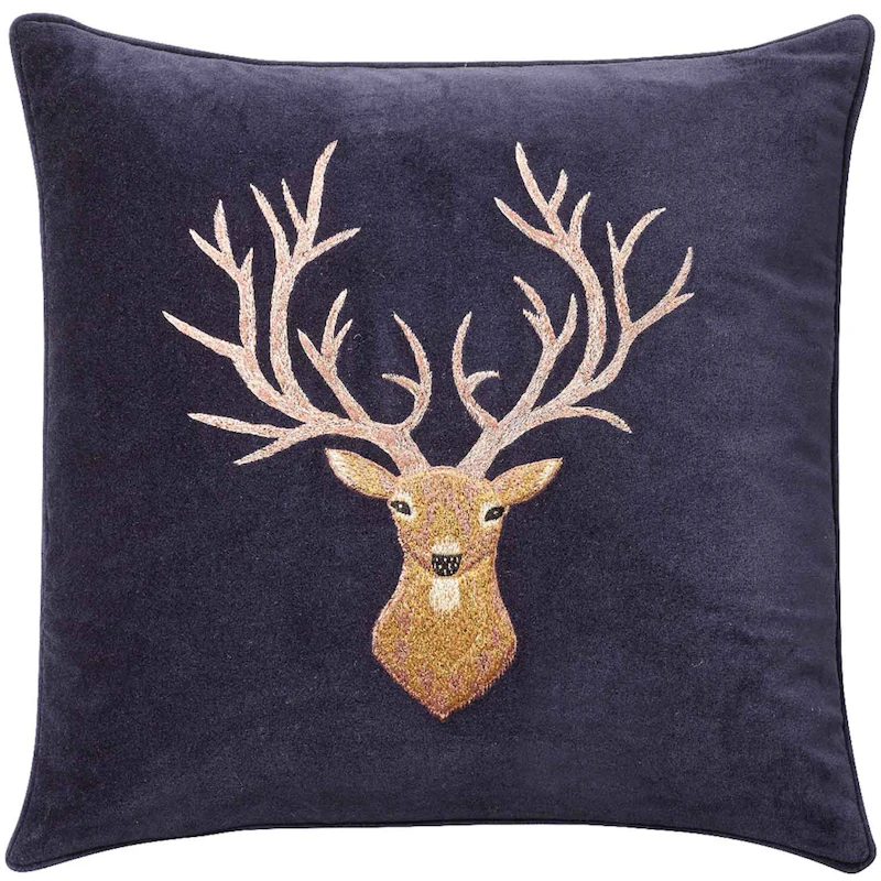 Reindeer Cushion Cover 50x50 cm, Navy