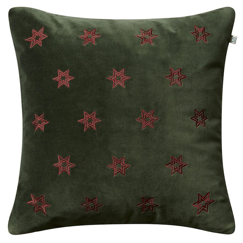 Star Cushion Cover 50x50 cm, Forest Green