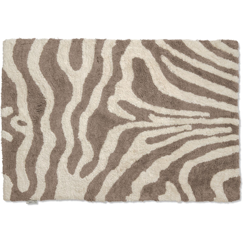 Zebra Bathroom Rug 60x90 cm, White/Beige