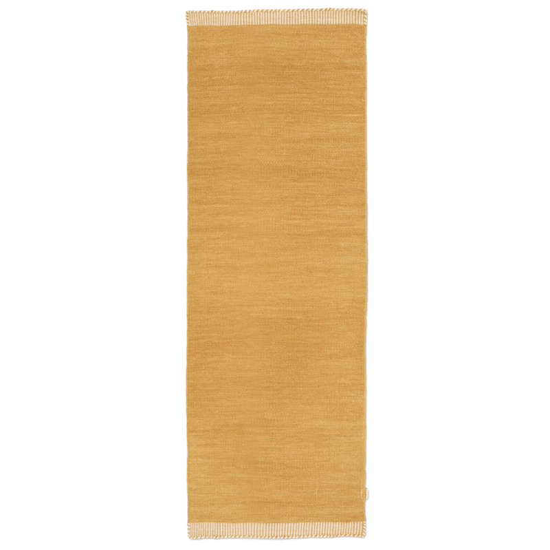 Pure Wool Rug 80x250 cm, Yellow