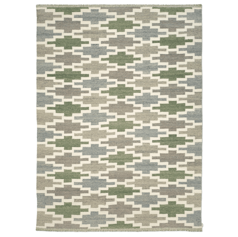 Korsnäs Wool Rug 170x230 cm, Blue / Green