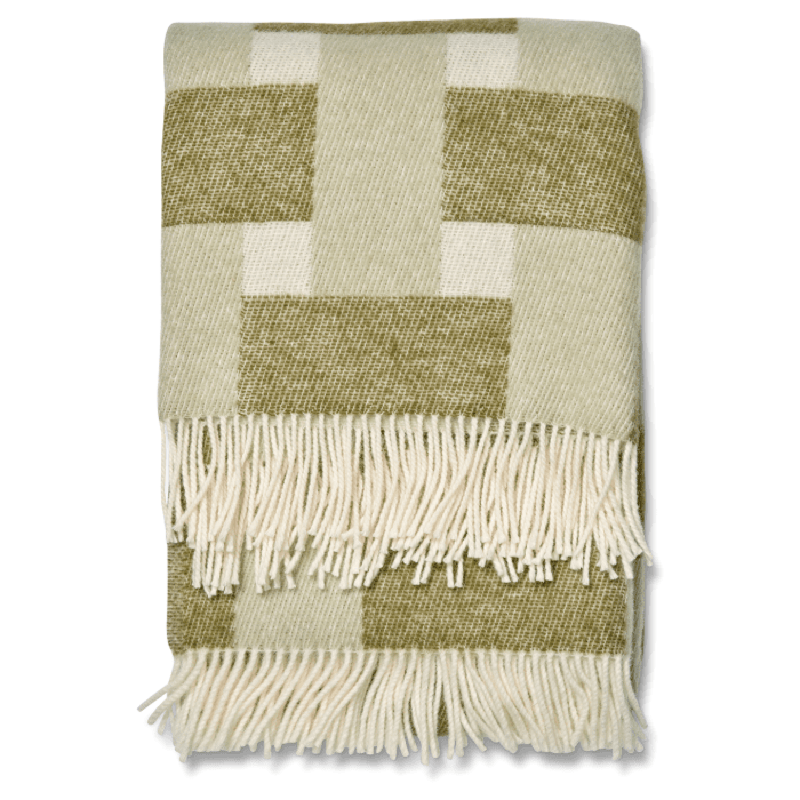 Weave Wool Plaid 130x180 cm, White / Green