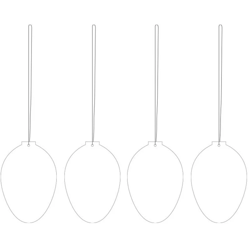 Egg Easter Decoration Stainless Steel 4-pack, White