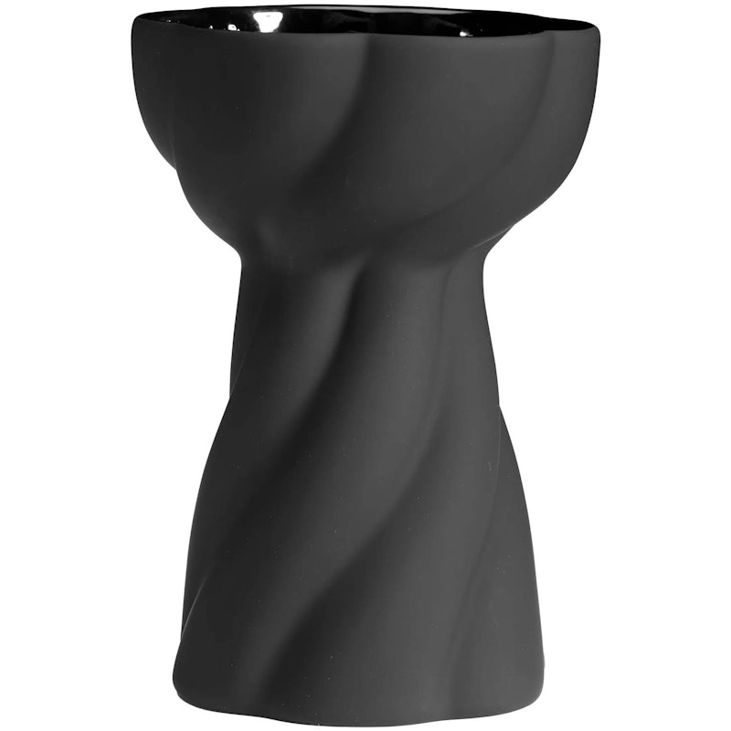 Twist Bulb Vase 12.8 cm, Black