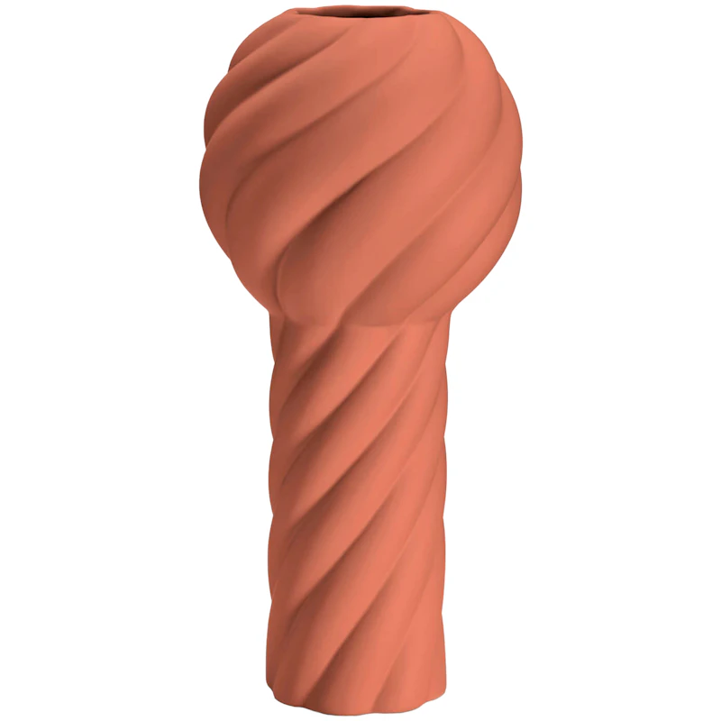 Twist Pillar Vase 34 cm, Red