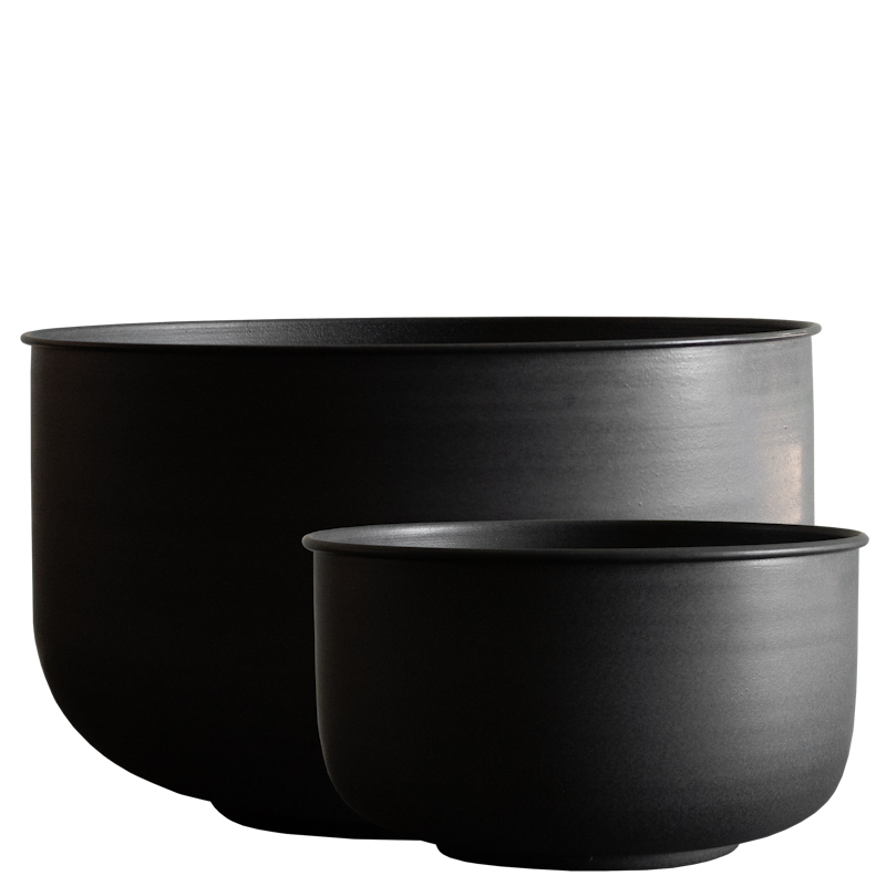 Out Wide Outdoor Pots 2-pack, Black