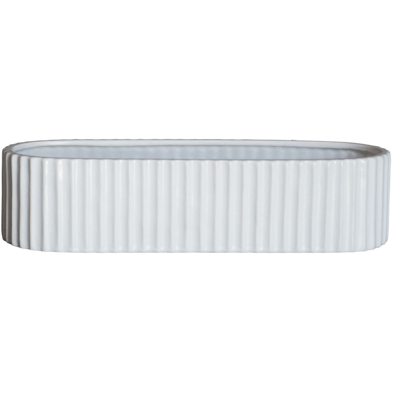 Stripe Advent Candle Holder 30 cm, Shiny White