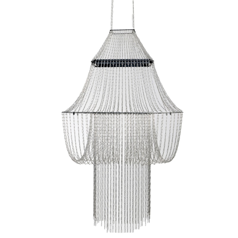 La Lampe C Chandelier, Stainless Steel