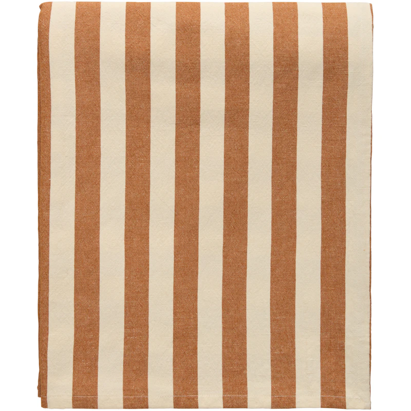 Block Stripe Tablecloth 140x240 cm, Brown