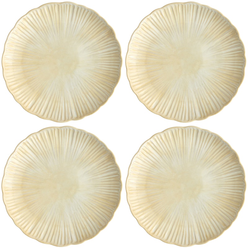 Daisy Plate 4-pack Cream, 22 cm
