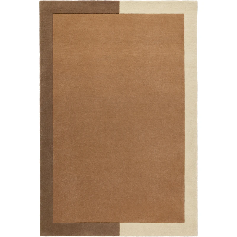 Frame Wool Rug 180x270 cm, Cinnamon / Beige