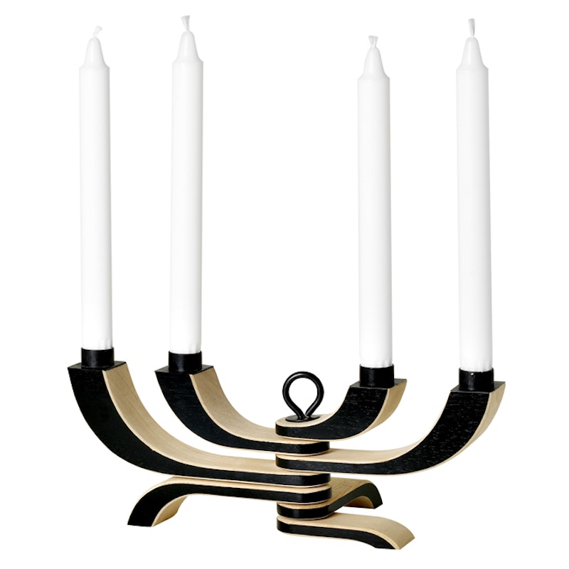 Nordic Light Candlestick With 4 Arms, Black