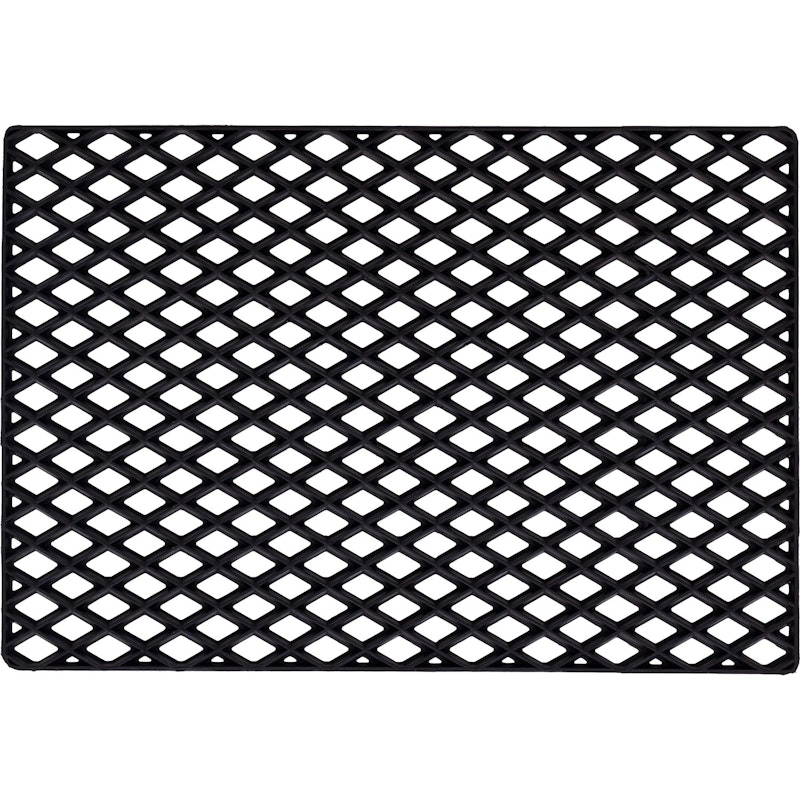 Black Grid Doormat, 45x75 cm