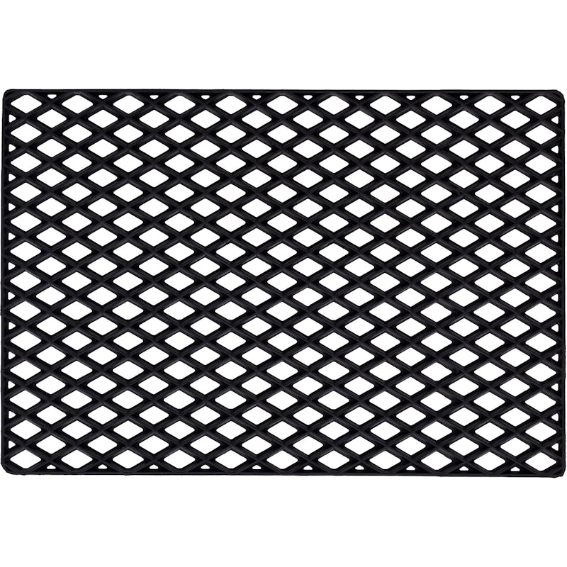 Black Grid Doormat, 60x90 cm