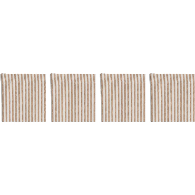 Narrow Stripe Coasters 10x10 cm 4-pack, Beige