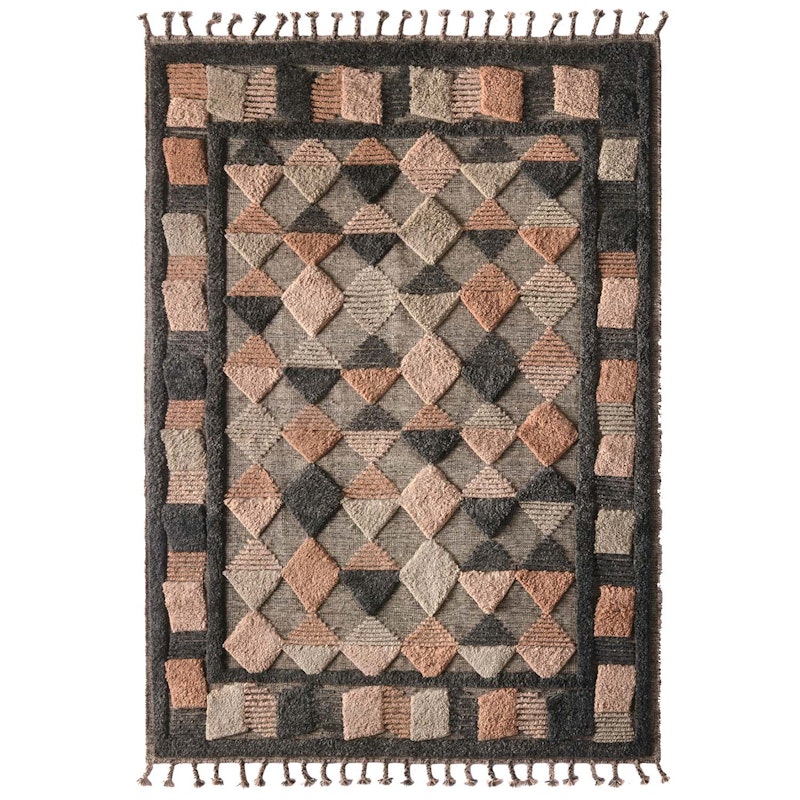 Lisboa Wool Rug 200x300 cm, Multi Grey