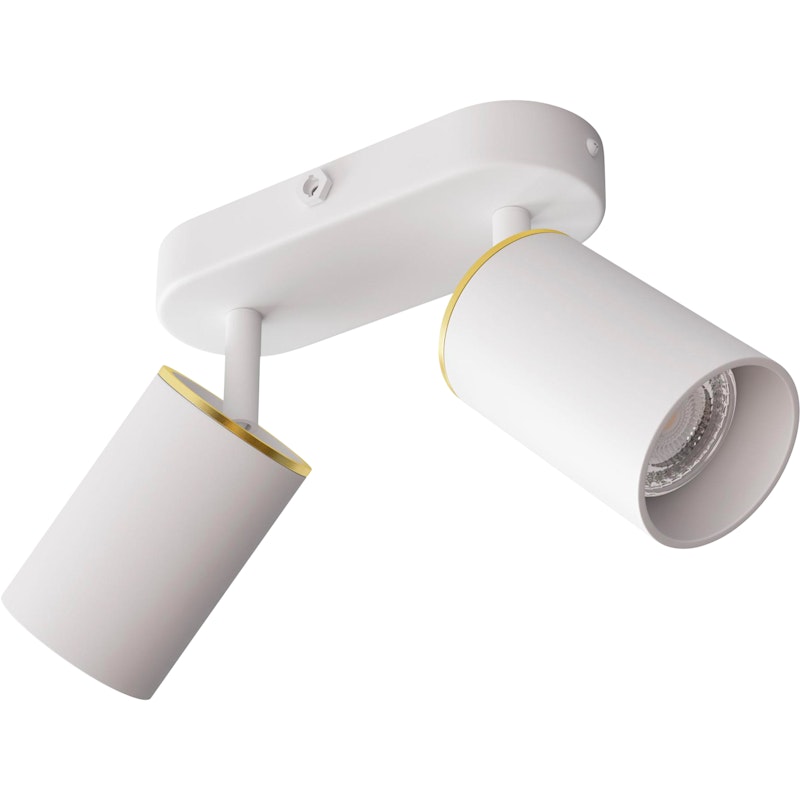 Edgespot Double 65 Spotlight, White / Brass