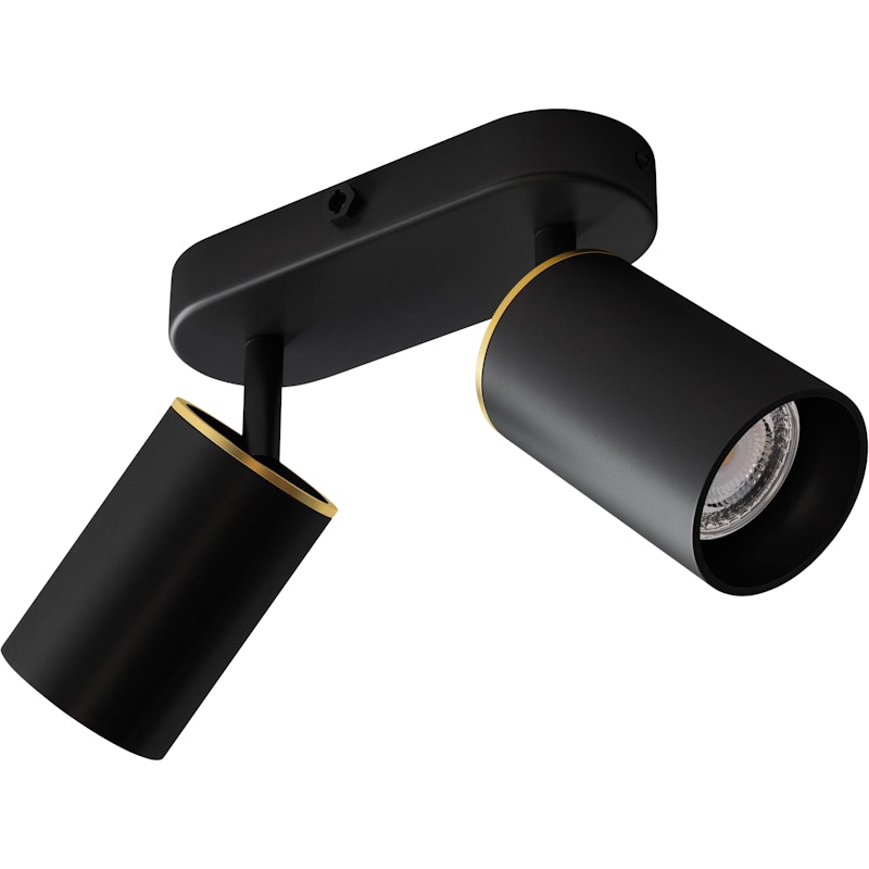 Edgespot Double 65 Spotlight, Black / Brass