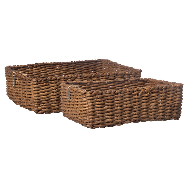 Basket 2 Pieces, Dark Brown