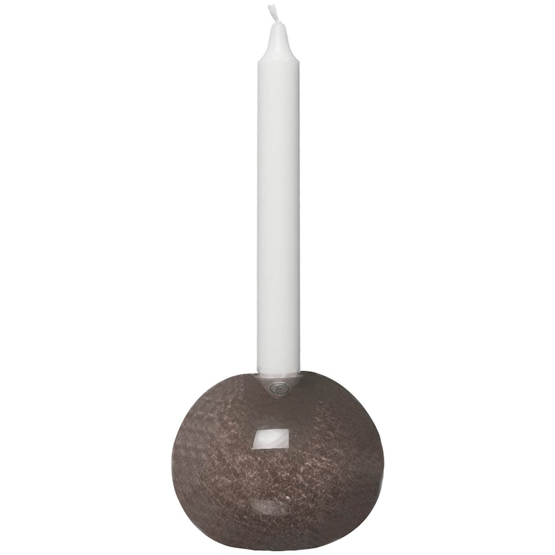 Candle Holder Glass Ø11 cm, Brown