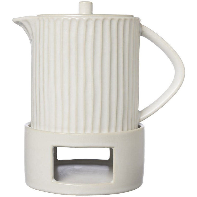 Mulled Wine Jug With Warmer, Natural White