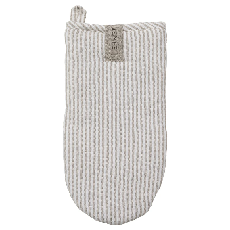 Oven Glove Stripes, White/Beige