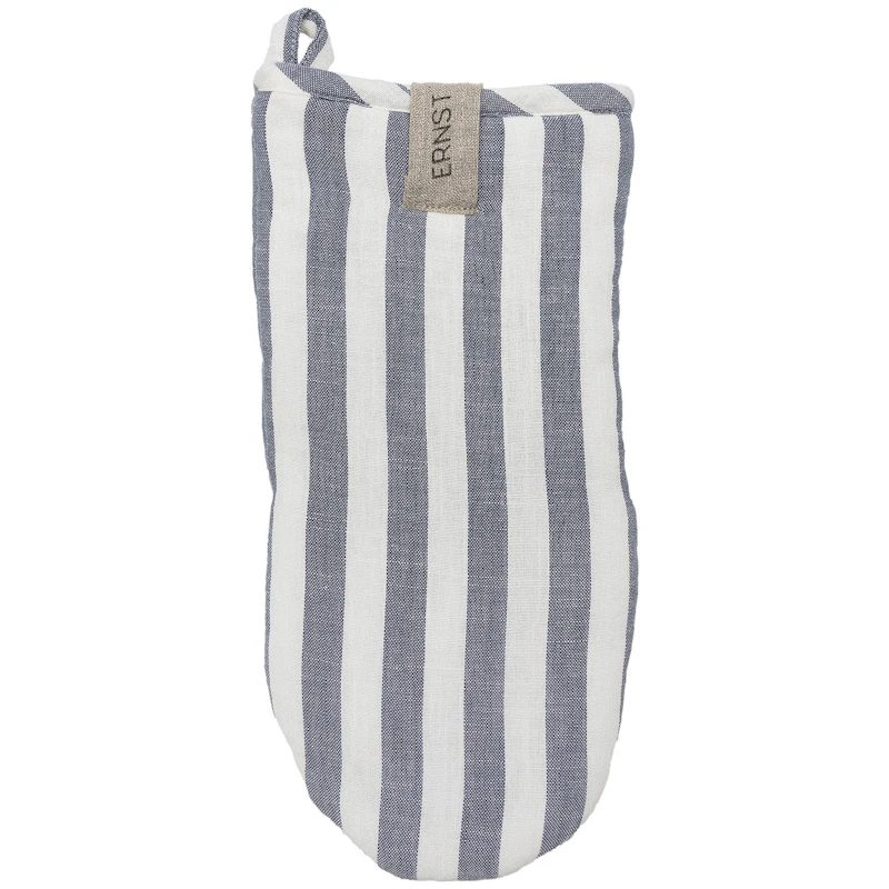 Oven Glove Stripes, White/Blue
