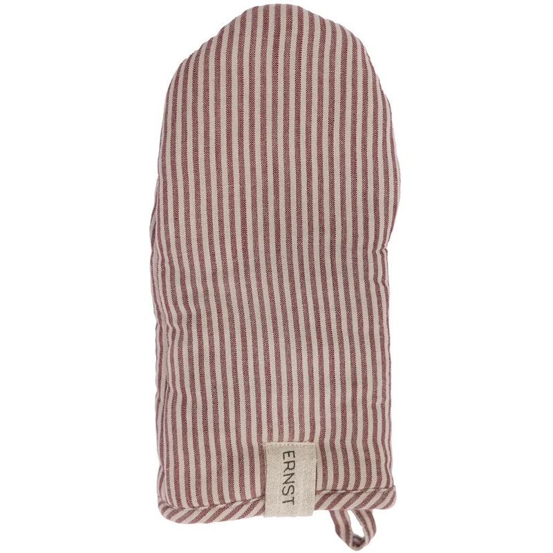 Oven Glove Stripes, Red / Beige