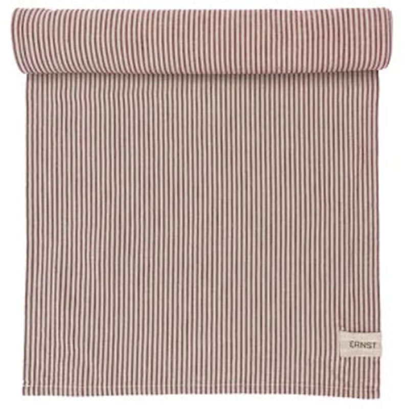 Table Runner Stripes 45x150 cm, Red / Beige