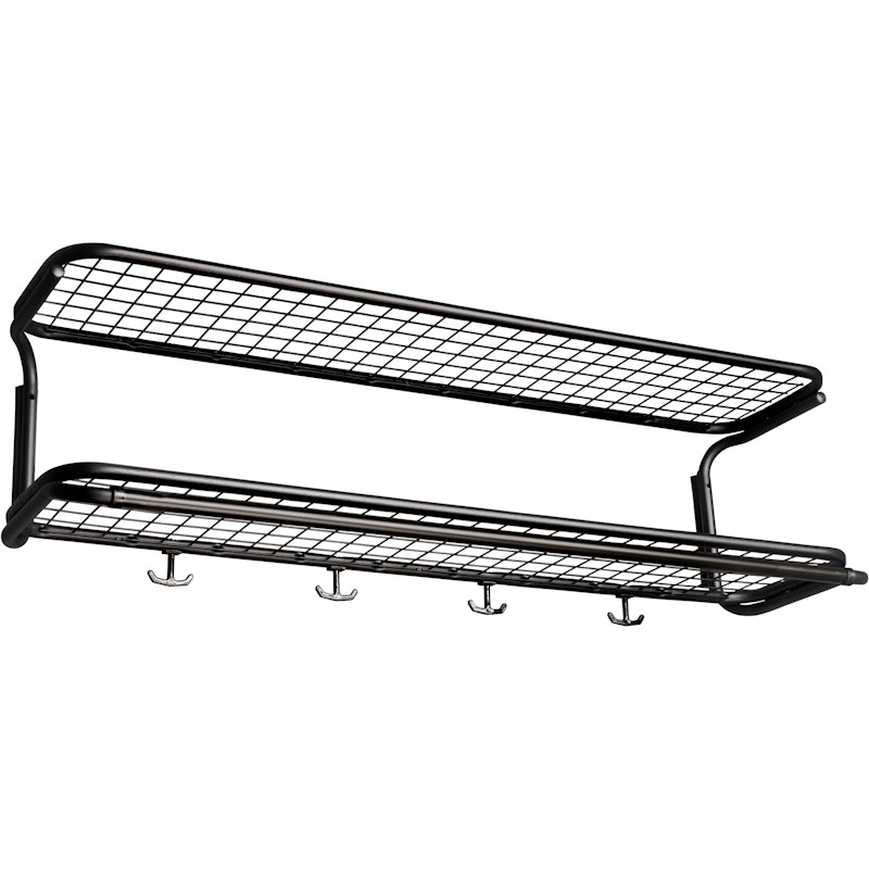 Classic 650 Hat Rack Double Black 90 cm, 4 Hooks