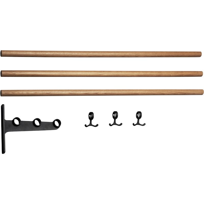 Nostalgi Extension Part For Hat Rack / Shoe Rack, Black / Oak