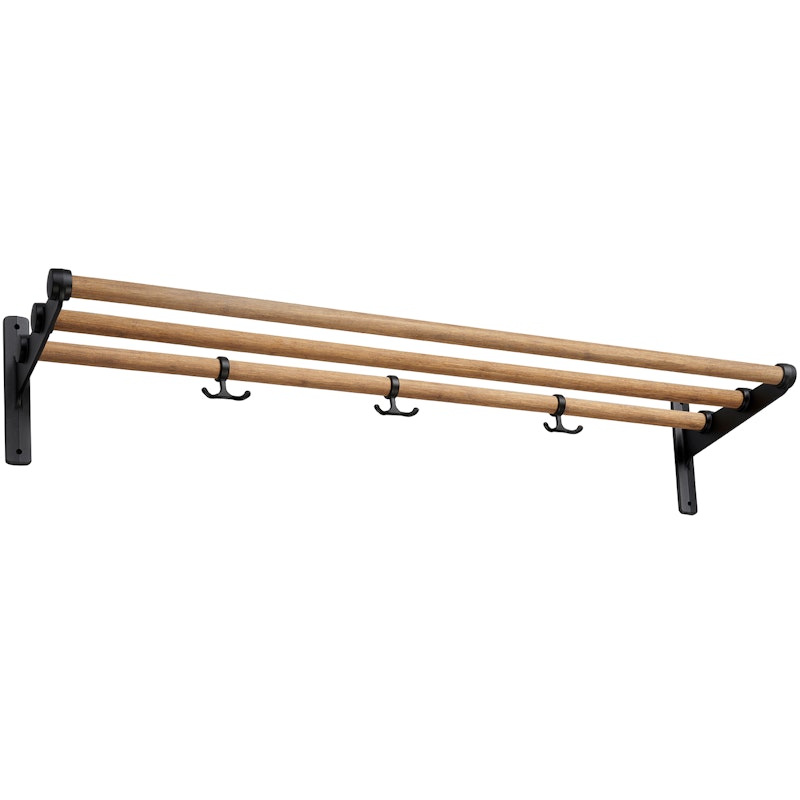 Nostalgi Hat Rack / Shoe Rack 100 cm, Black / Bamboo