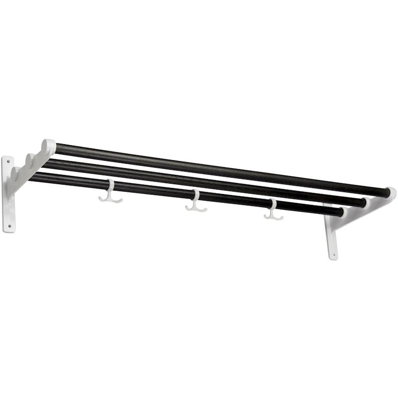 Nostalgi Hat Rack / Shoe Rack 100 cm, White / Black Stained Oak