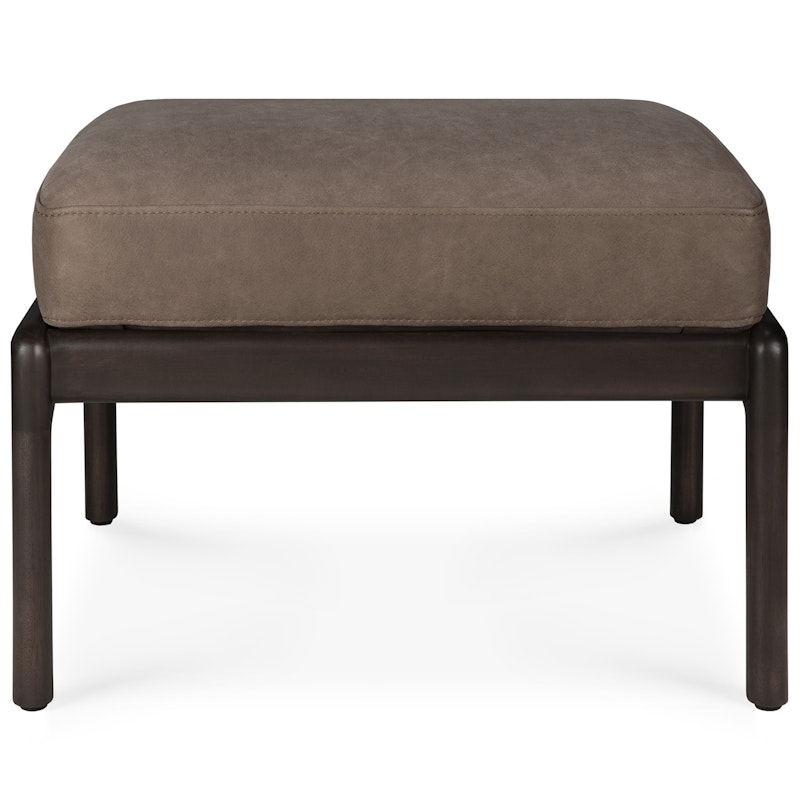 Jack Footstool, Mahogany / Dark Brown Leather