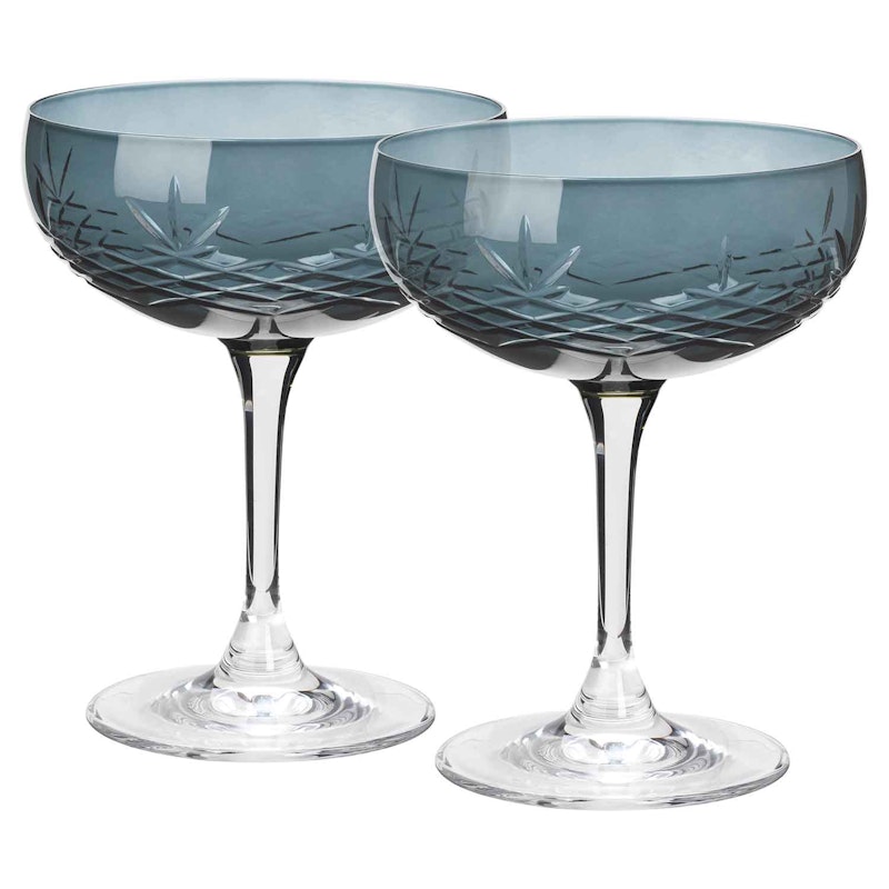 Crispy Gatsby Champagne Coupe 2 Pcs, Sapphire