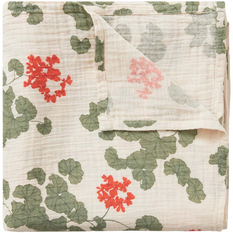 Pelargonium Muslin Swaddle Blanket, 110x110 cm