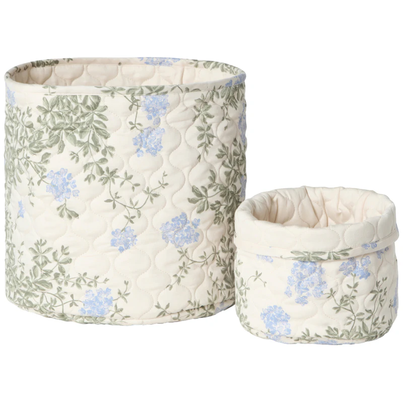 Plumbago Quilted Baskets 2-pack