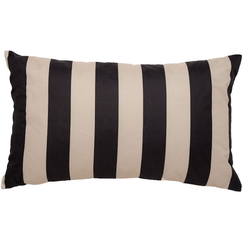 Cushion With Stripes Outdoor 30x50 cm, Black / Beige