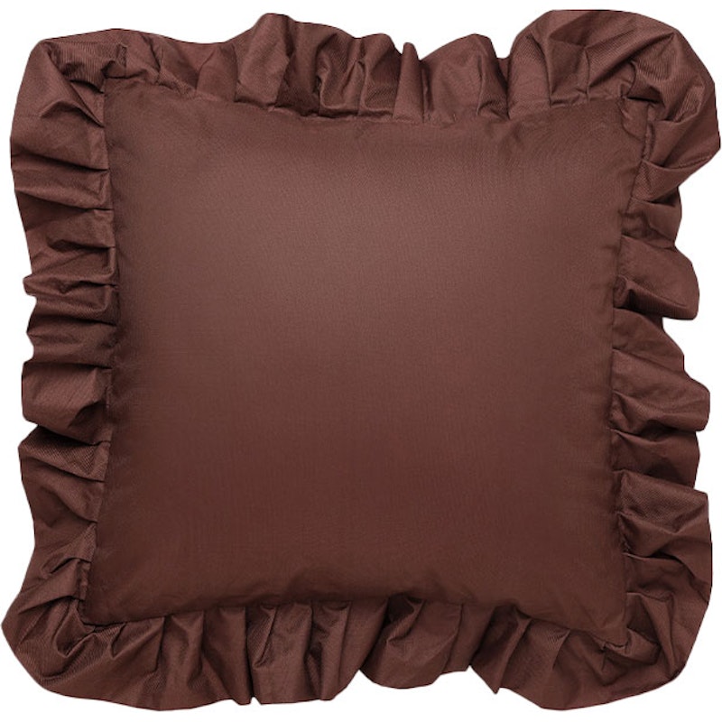 Cushion With Ruffle Outdoor 61x61 cm, Brown