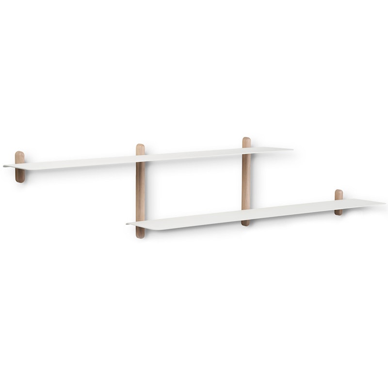 Nivo large H Wall Shelf, White / Oak