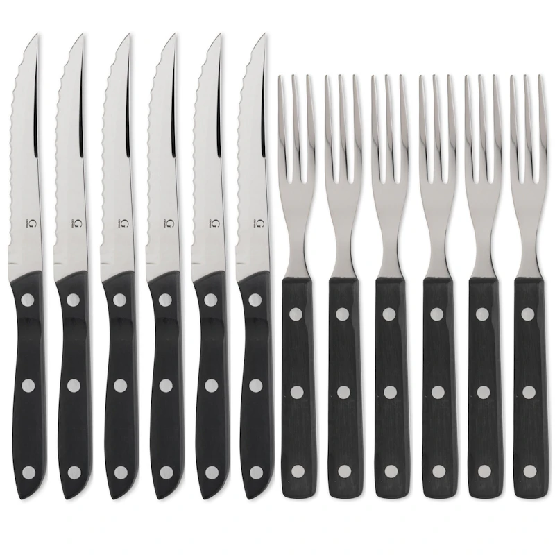 Old Farmer Black Grill Cutlery 6+6