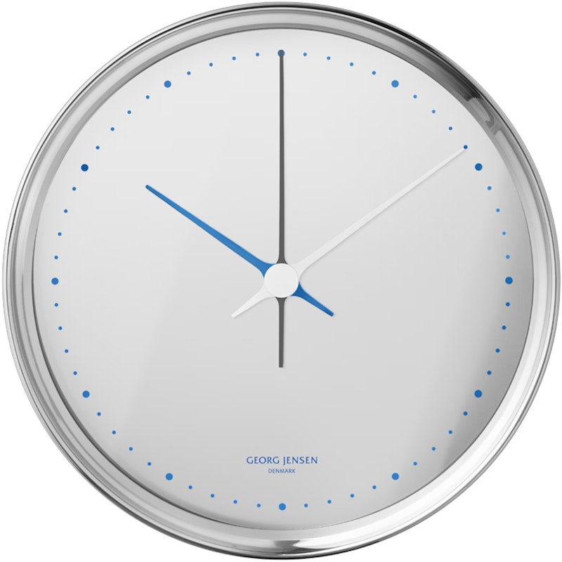 Koppel Wall Clock 22 cm, Stainless Steel / Blue