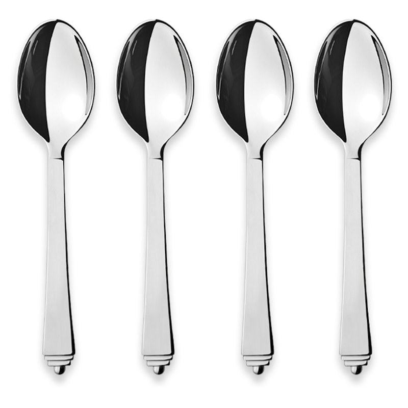 Pyramid Teaspoon 4-pack, Stainless Steel