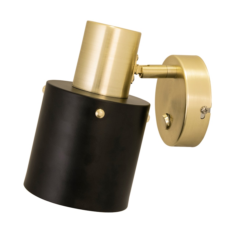 Clark 1 Wall Lamp, Black / Brushed Brass