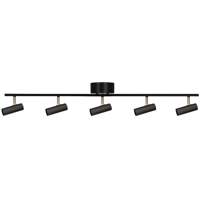 Hubble 5 Long Flush Ceiling Light, Black