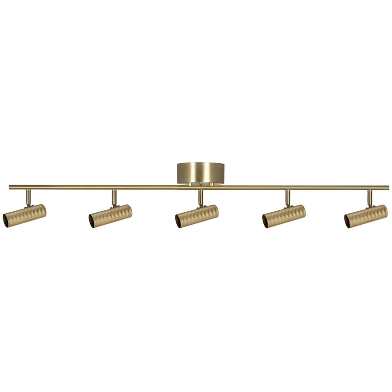 Hubble 5 Long Flush Ceiling Light, Brushed Brass