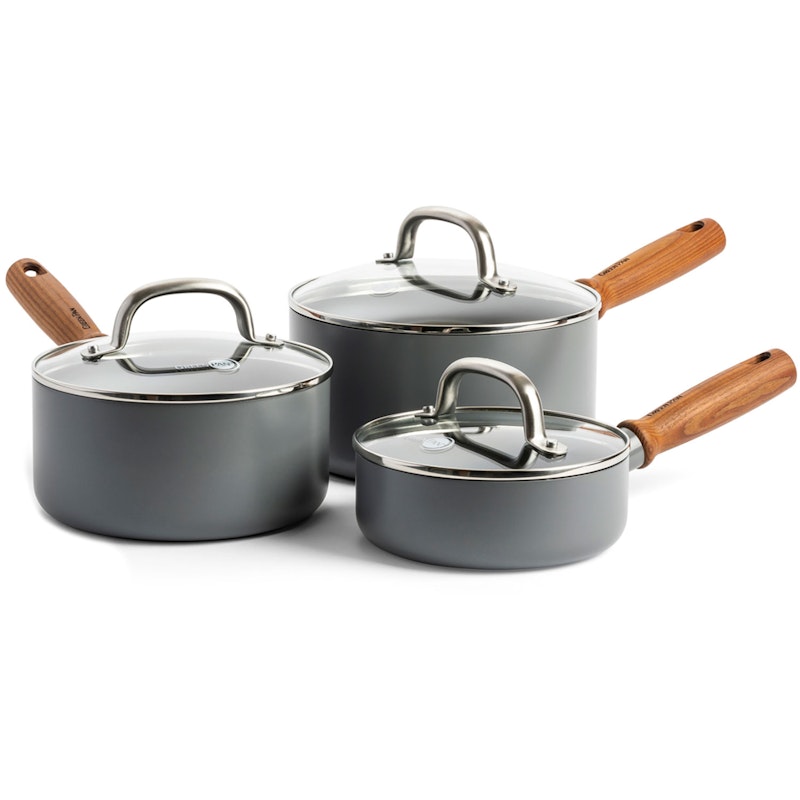 Mayflower Saucepan With Lid 3-pack Dark Charcoal