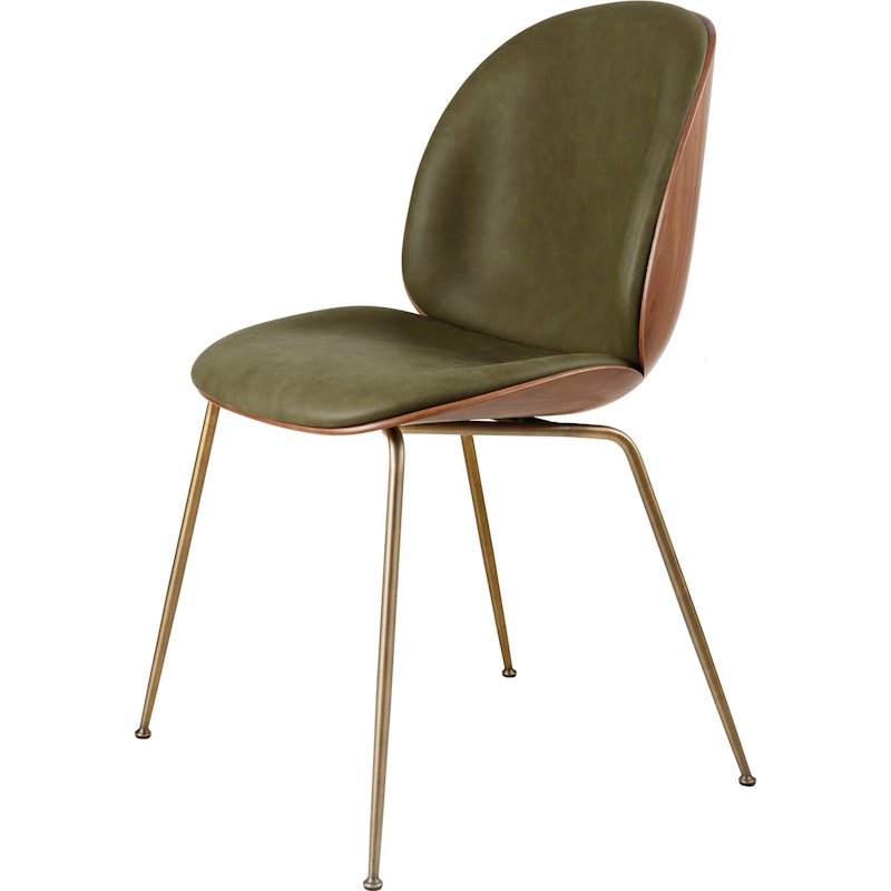 Beetle 3D Veneer Chair Walnut/Brass, Soft Leather Army