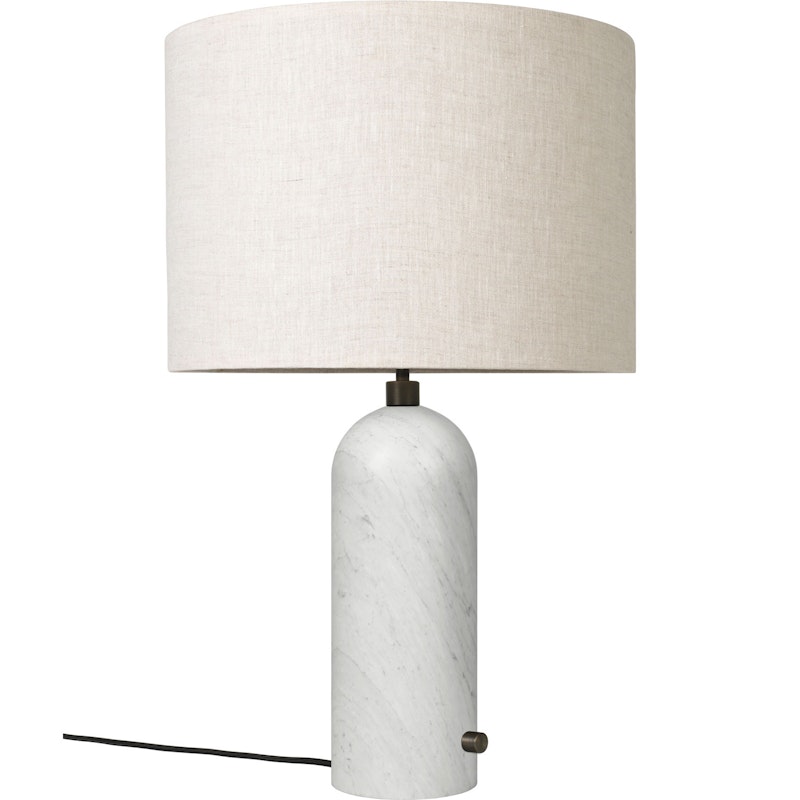 Gravity Table Lamp Large, White Marble / Canvas