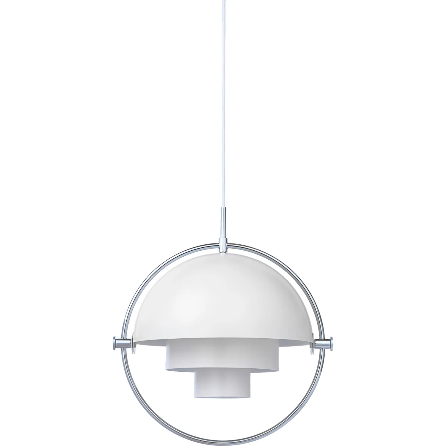Multi-Lite Pendant 36 cm, Chrome / White Semi-matte | RoyalDesign